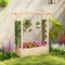 Natural Pine Wood Raised Garden Bed with Trellis and Hanging Roof 44x14x45